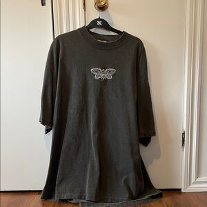 Landmvrks Grey Graphic oversizes T-Shirt with Insect Design